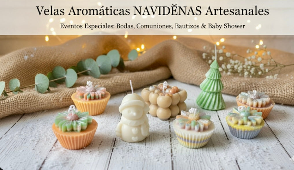 VELAS NAVIDEÑAS 2/3 plantas & Mini formas diferentes AROMÁTICAS :convierte cualquier rincón en tu HOGAR favorito…