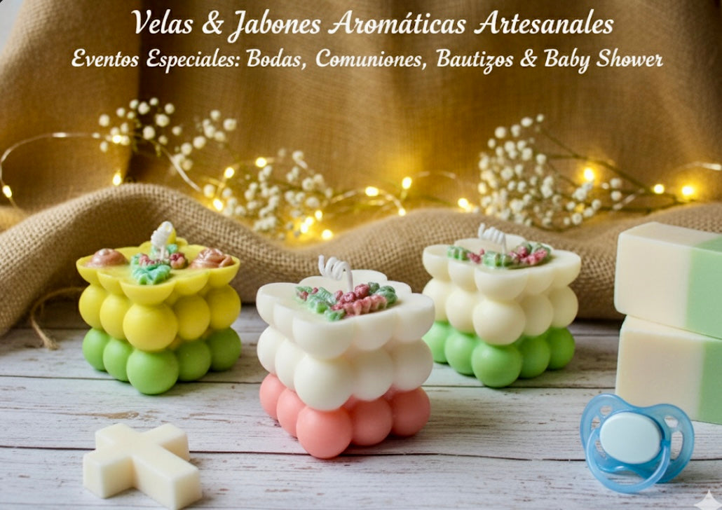 VELAS NAVIDEÑAS 2/3 plantas & Mini formas diferentes AROMÁTICAS :convierte cualquier rincón en tu HOGAR favorito…