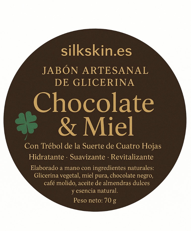 JABÓN ARTESANAL DE GLICERINA CON CHOCOLATE NEGRO Y CAFÉ & Miel