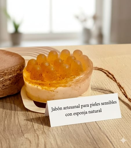 Jabones  Artesanales  Uso Para Pieles Sensibles Con Esponja  Natural. 👀👇